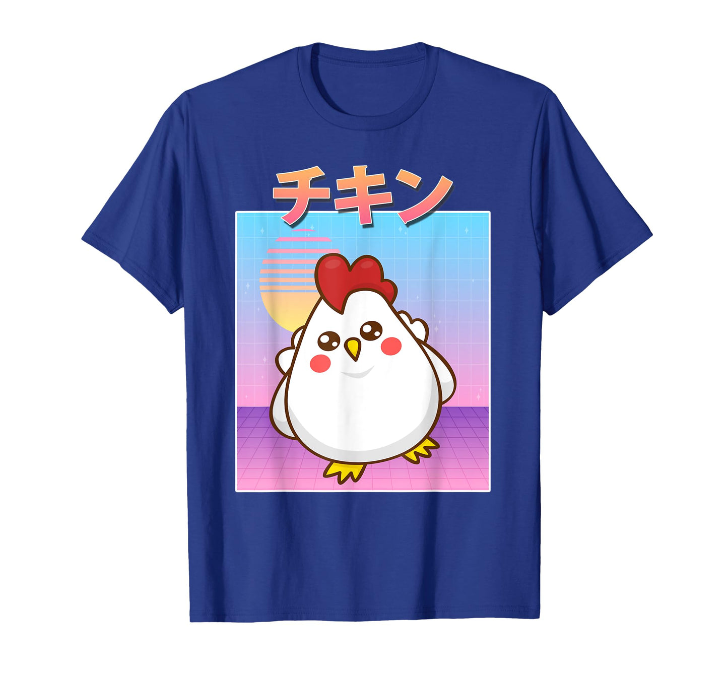 Funny Chicken Retro 90s Japanese Kawaii Chicken Carton Style T-Shirt