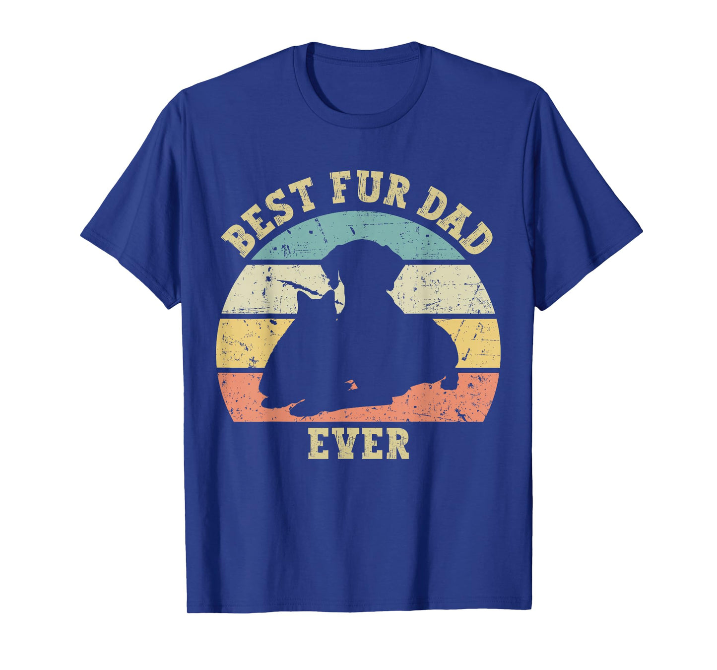 Mens Funny Best Fur Dad Ever Vintage Retro Dog Cat Owner T-Shirt