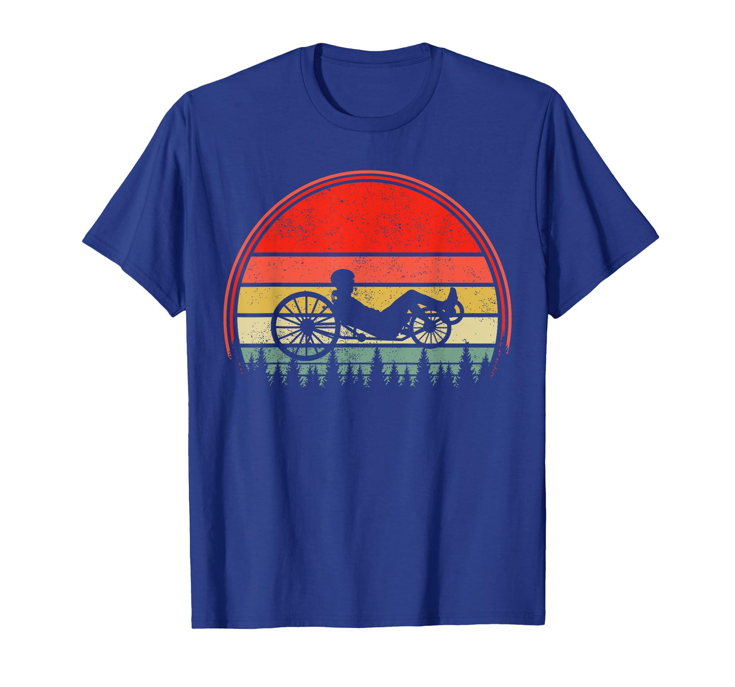 Recumbent Bike Recumbent Trike Vintage Sunset Triker Cyclist T-Shirt