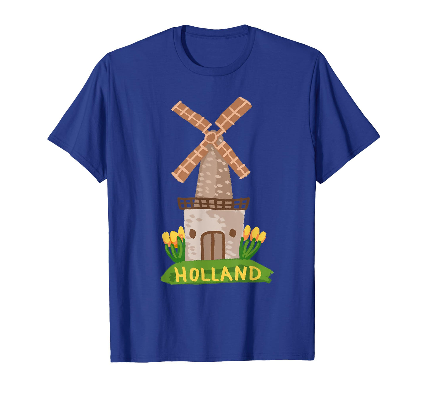Holland Tulips Houses Windmill Amsterdam Netherlands T-Shirt