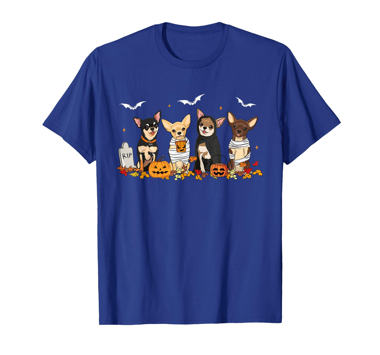 Funny Pumpkin Ghost Chihuahua Halloween Chihuahua Dog Mom T-Shirt for Men Women
