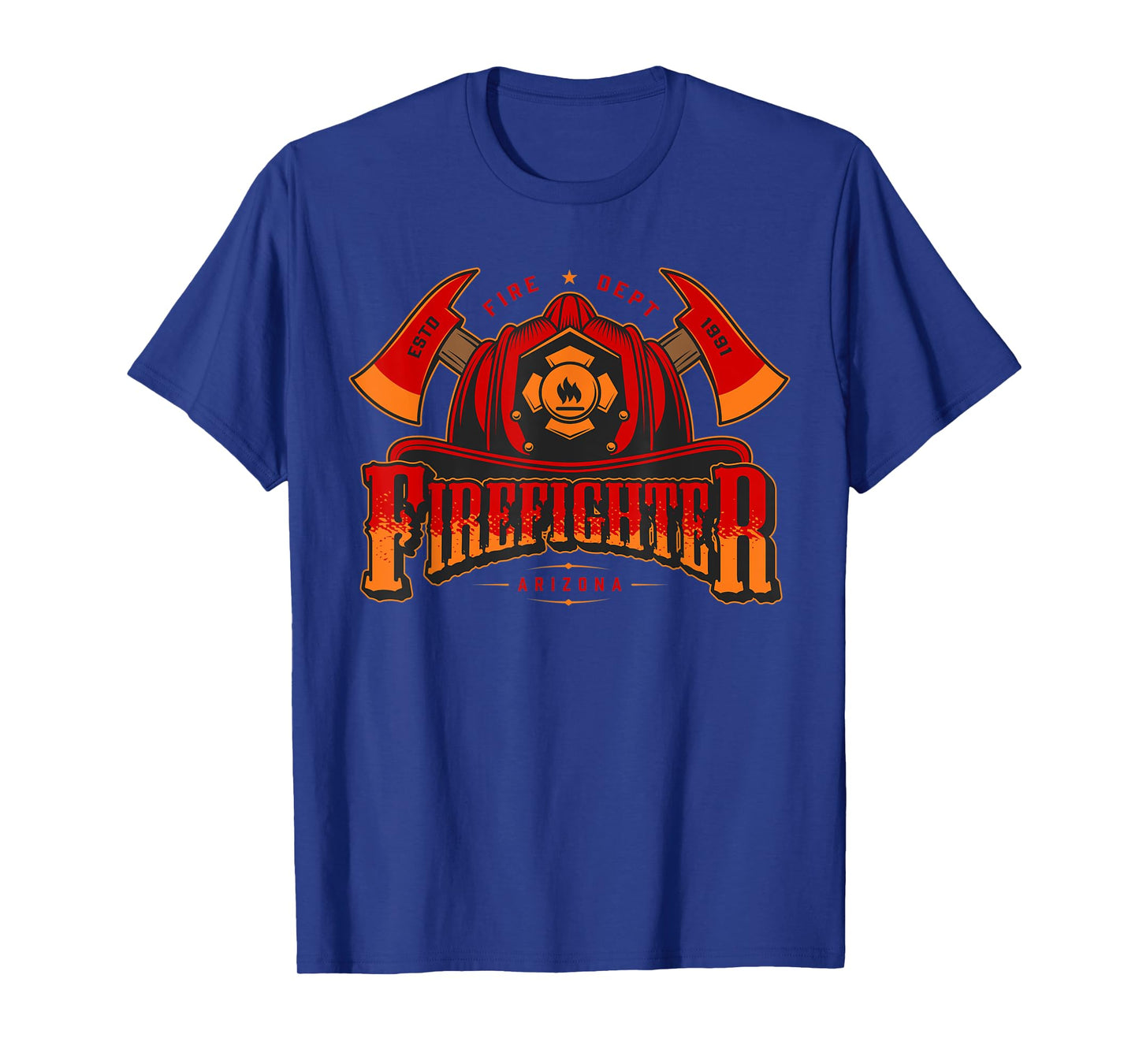 Vintage Firefighter Badge, Fire Dept., Arizona Estd. 1991, T-Shirt