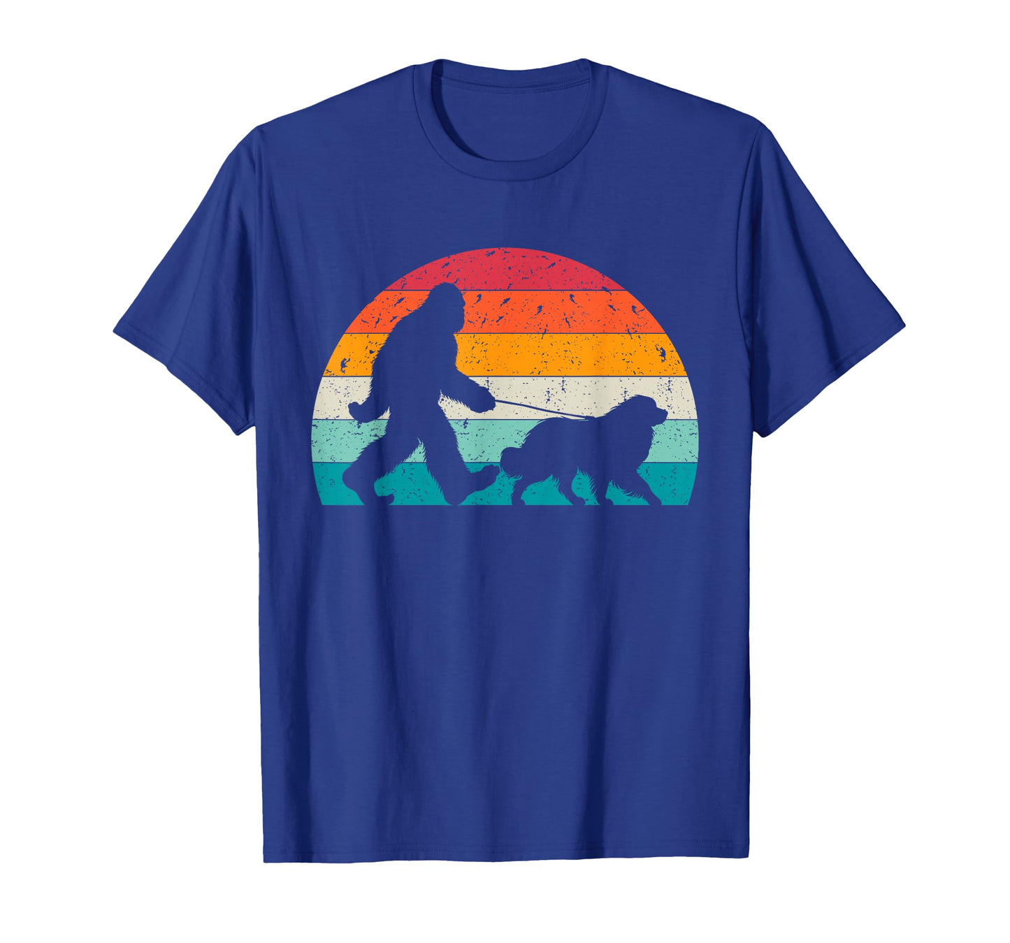 Bigfoot Walking a Dog Funny Great Pyrenees Lovers Dog Dad T-Shirt