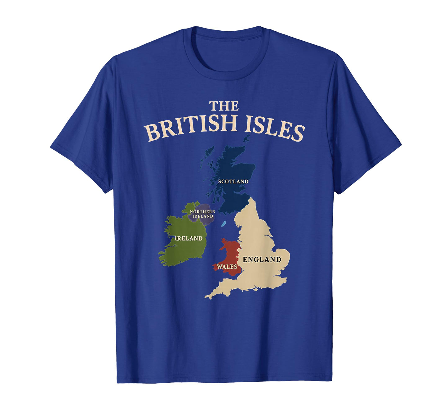 British Isles Sea Ireland Scotland Wales England Map Coins T-Shirt
