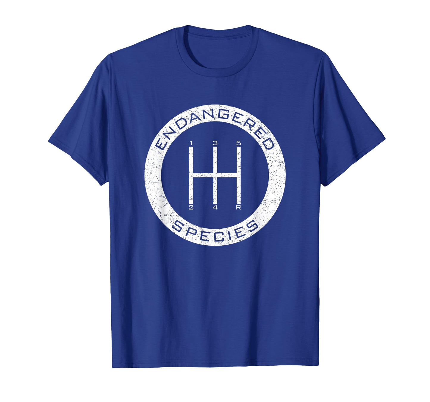 Car Guy Distressed Endangered Species 5 Speed Manual Shifter T-Shirt