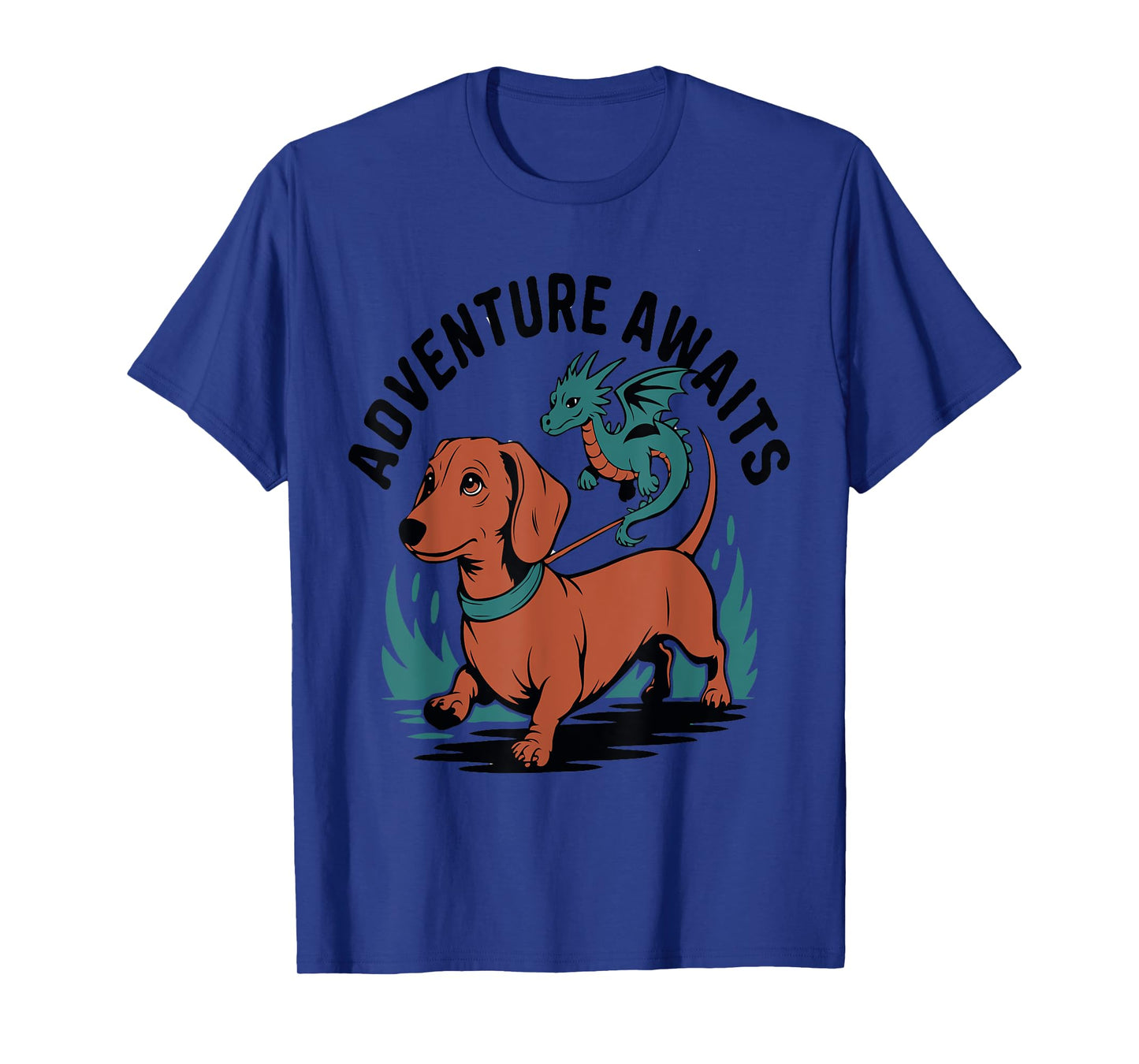 Dachshund and Dragon Silhouette for Dog Lovers Funny Fantasy T-Shirt