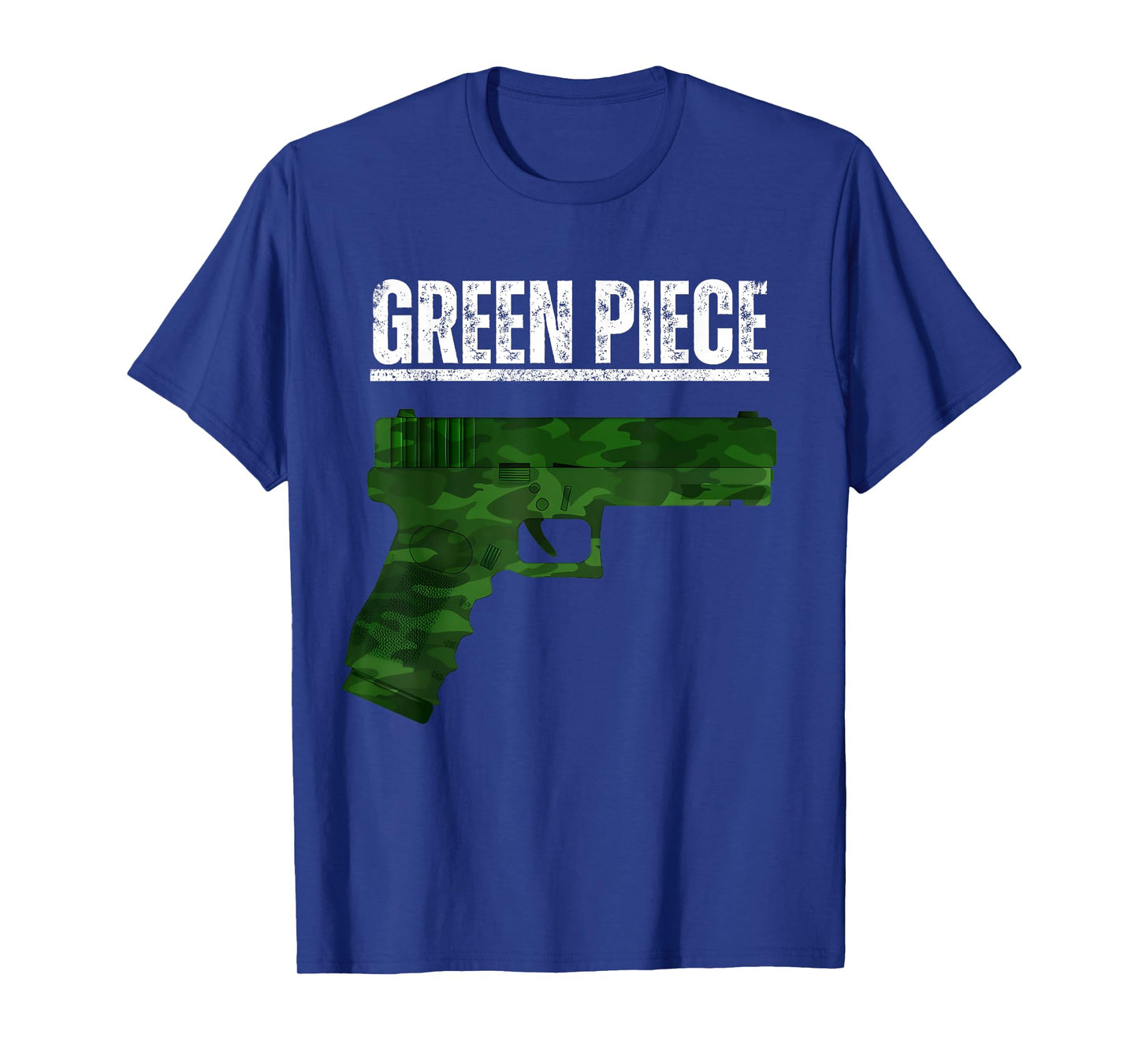 Green Piece Tactical Gun Camo Pistol Design Cool Funny Range T-Shirt