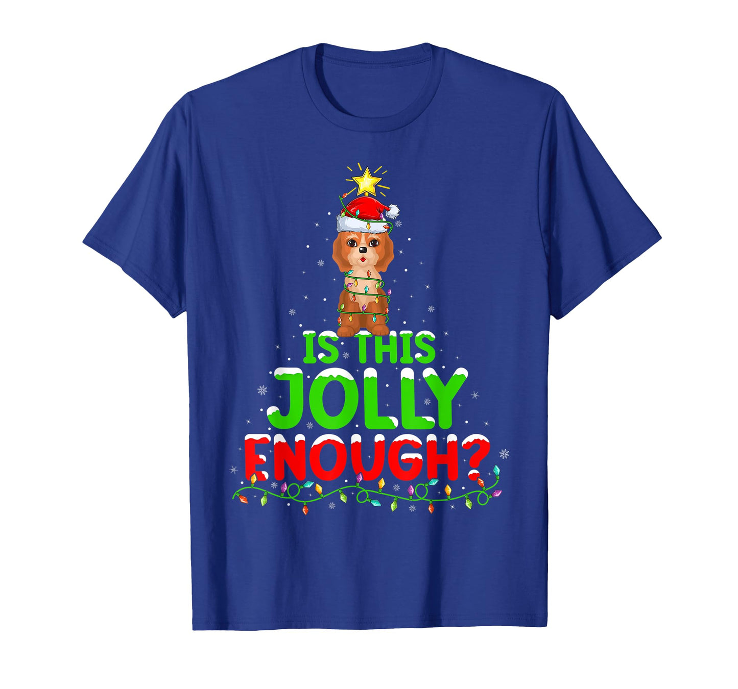 Xmas Lighting Is This Jolly Enough Cockapoo Christmas Tree T-Shirt