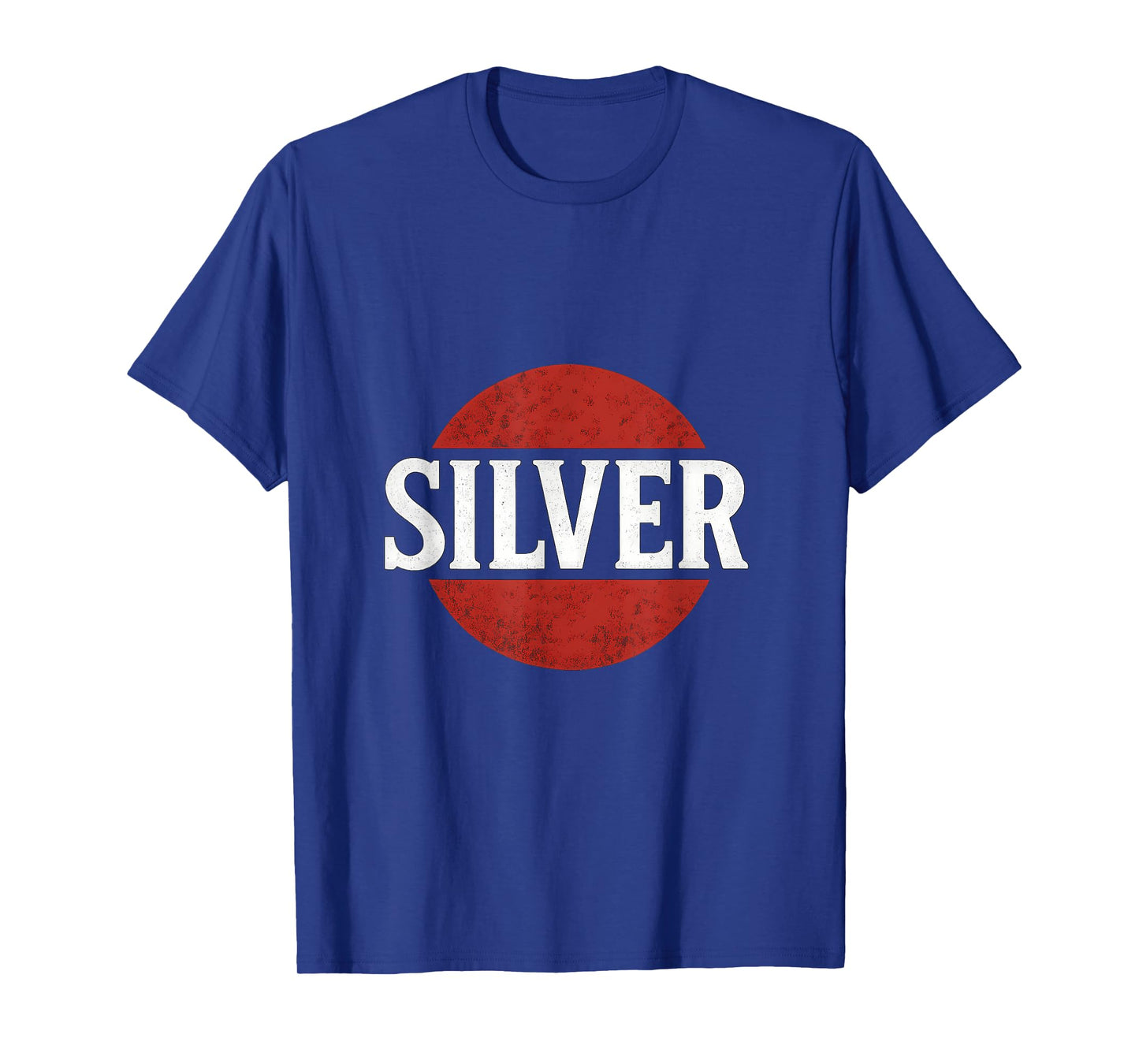 Red Silver White Typography Graphic Design T-Shirt
