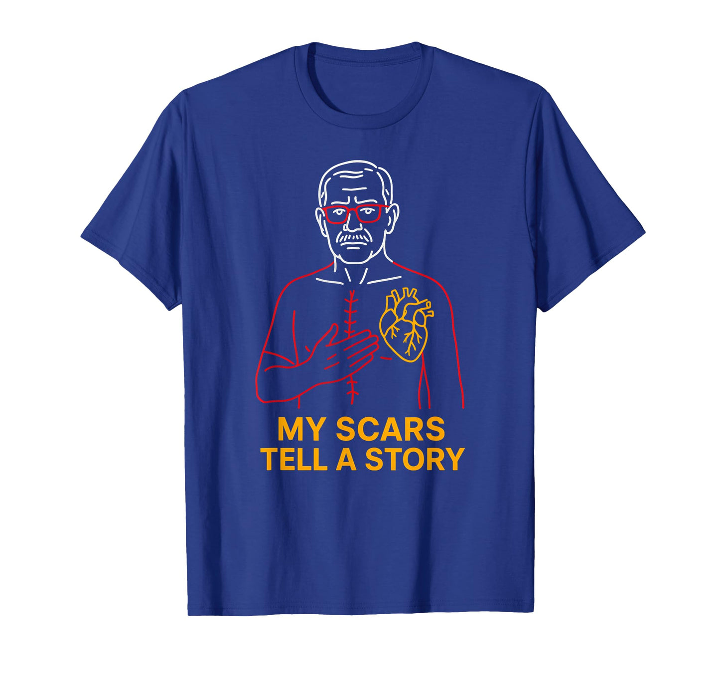 Heart Surgery Patient My Scars Tell A Story Cool Mens T-Shirt
