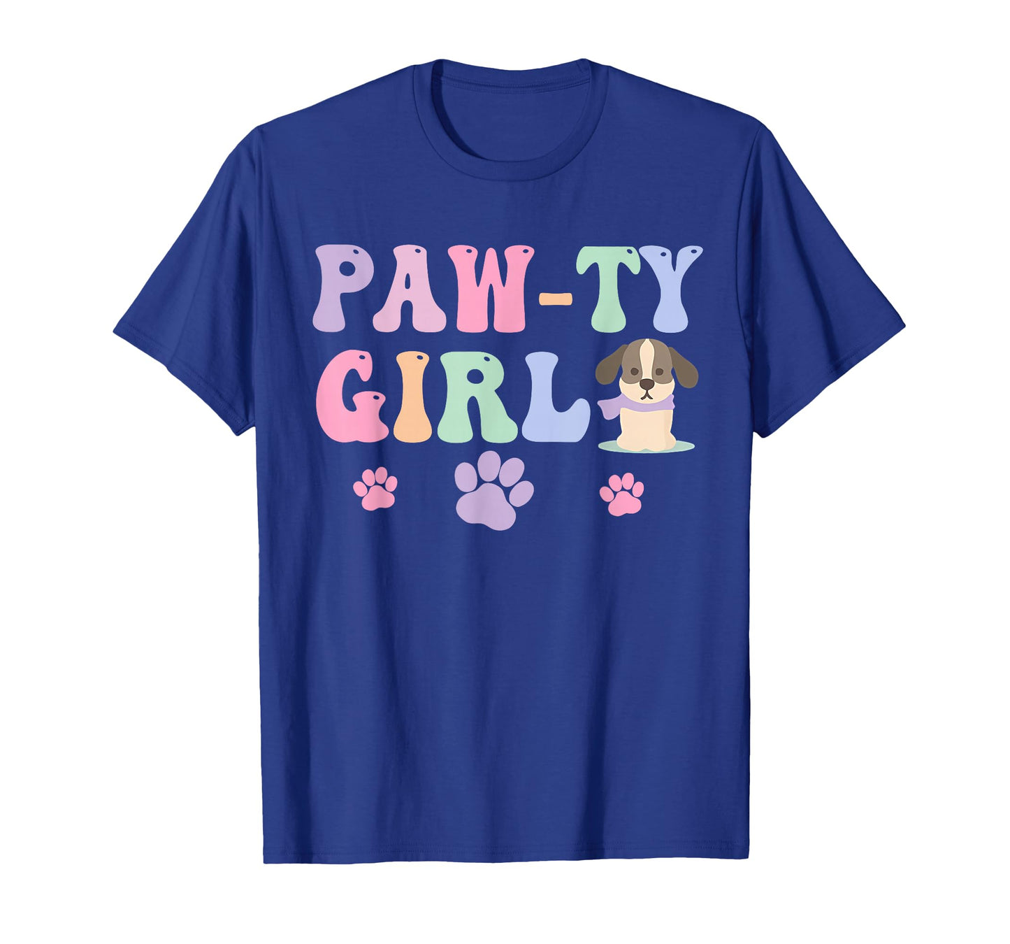 Let's Pawty Girl Birthday Puppy Dog Party Girl Kids Birthday T-Shirt