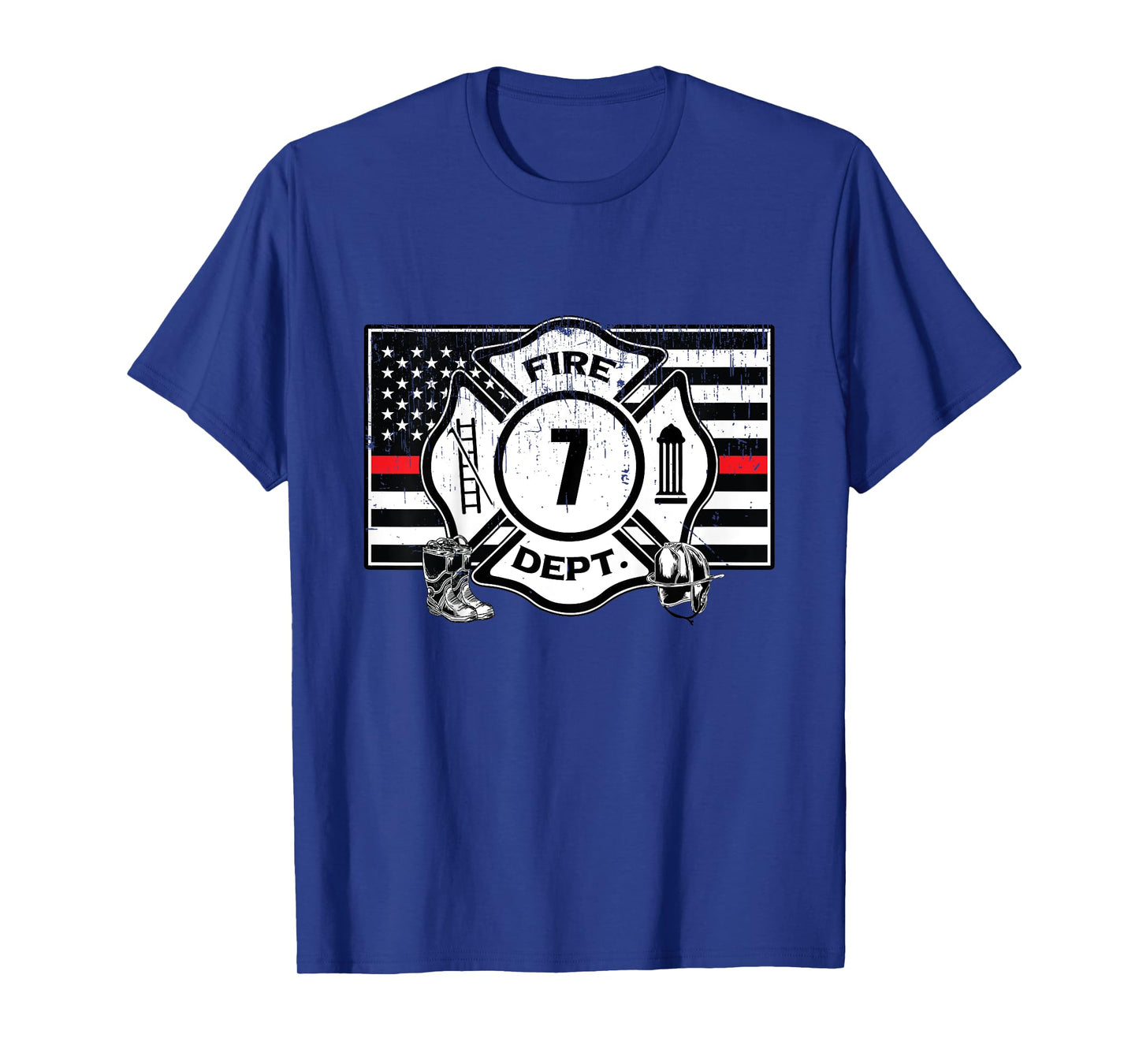 7th Birthday Firefighter Fire Truck 7 Year Old T-Shirt