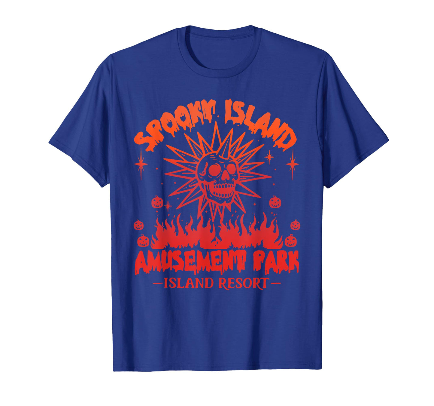 Funny Halloween Spooky Island Est 2002 Amusement Park Skull T-Shirt