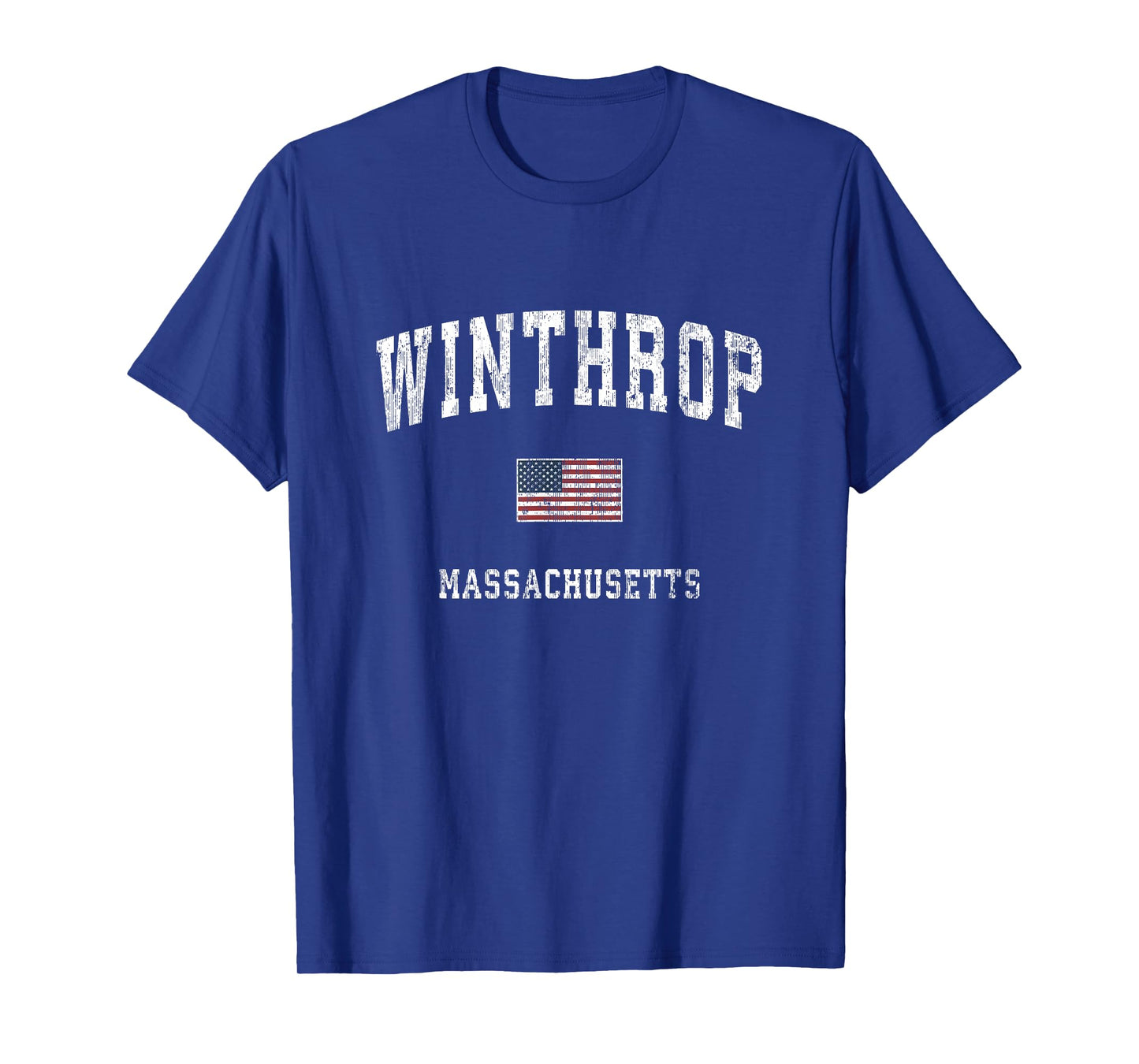 Winthrop Massachusetts MA Vintage American Flag Sports T-Shirt for Women Kids Men