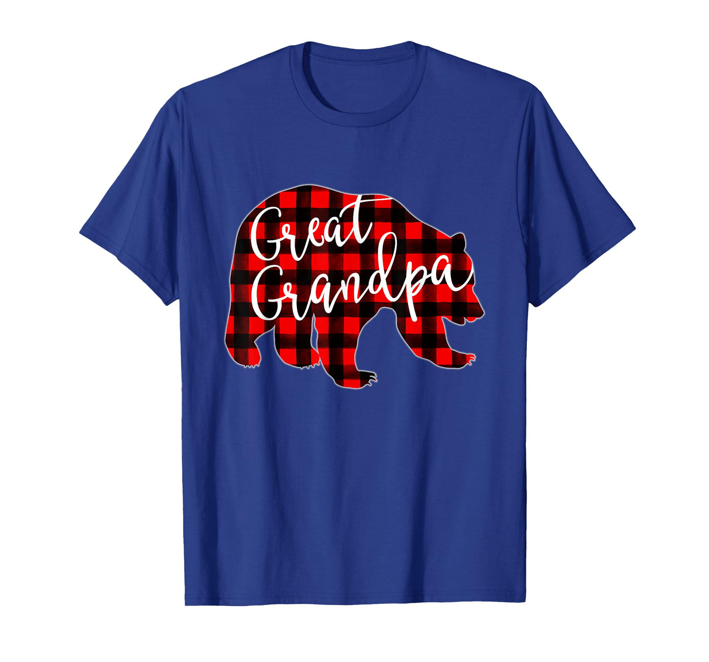 Red Plaid Great Grandpa Bear Matching Family Christmas Eve T-Shirt