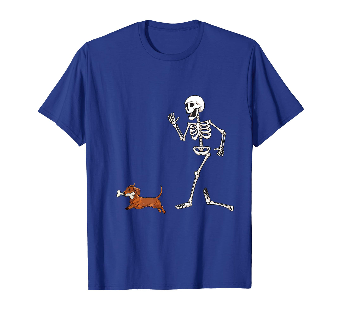 Funny Halloween Dachshund and Skeleton T-Shirt