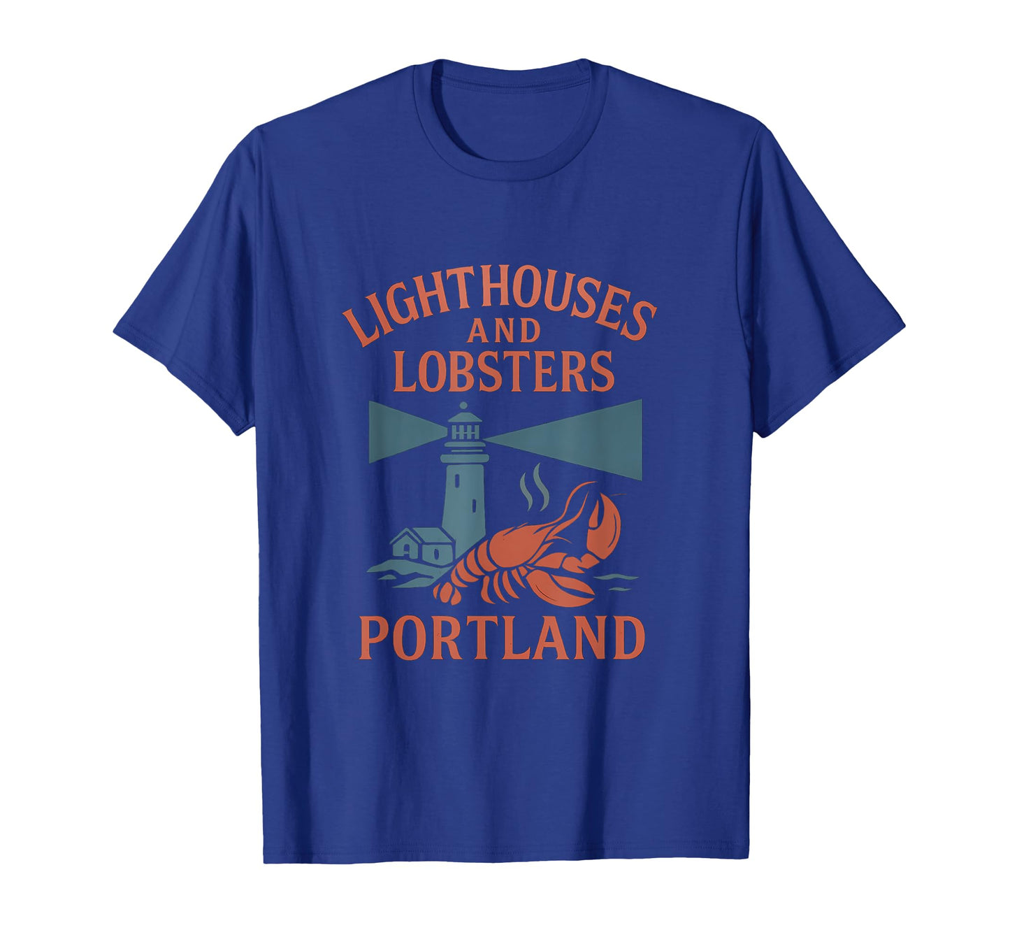 Portland ME Lighthouses and Lobsters Vintage Design T-Shirt