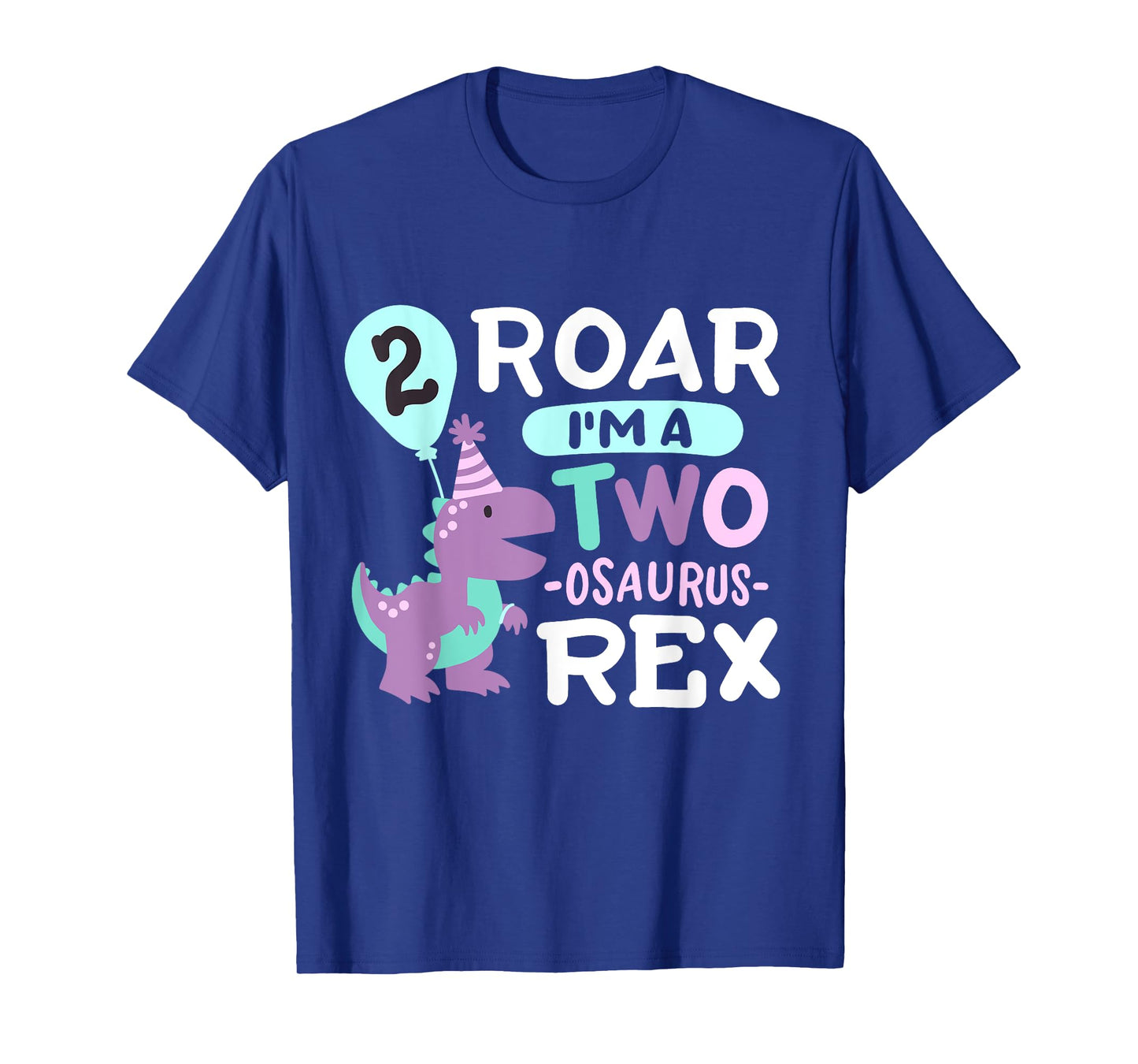 2nd Birthday Dinosaur T Rex Two Osaurus 2 Years Old Kids T-Shirt