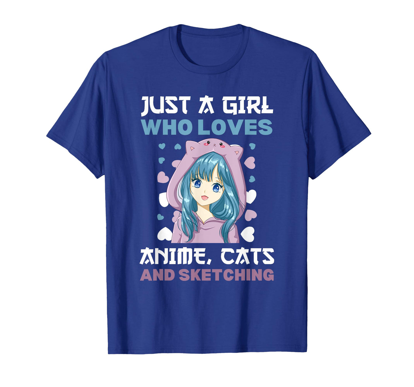 Anime Girls Just A Girl Who Loves Anime Cats and Sketching T-Shirt