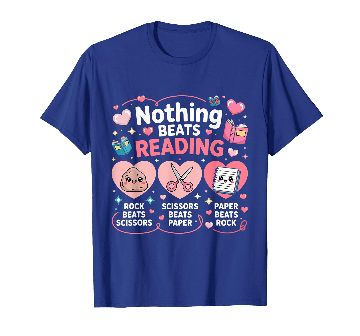 Nothing Beats Reading Rock Paper Scissors Funny Book Lover T-Shirt