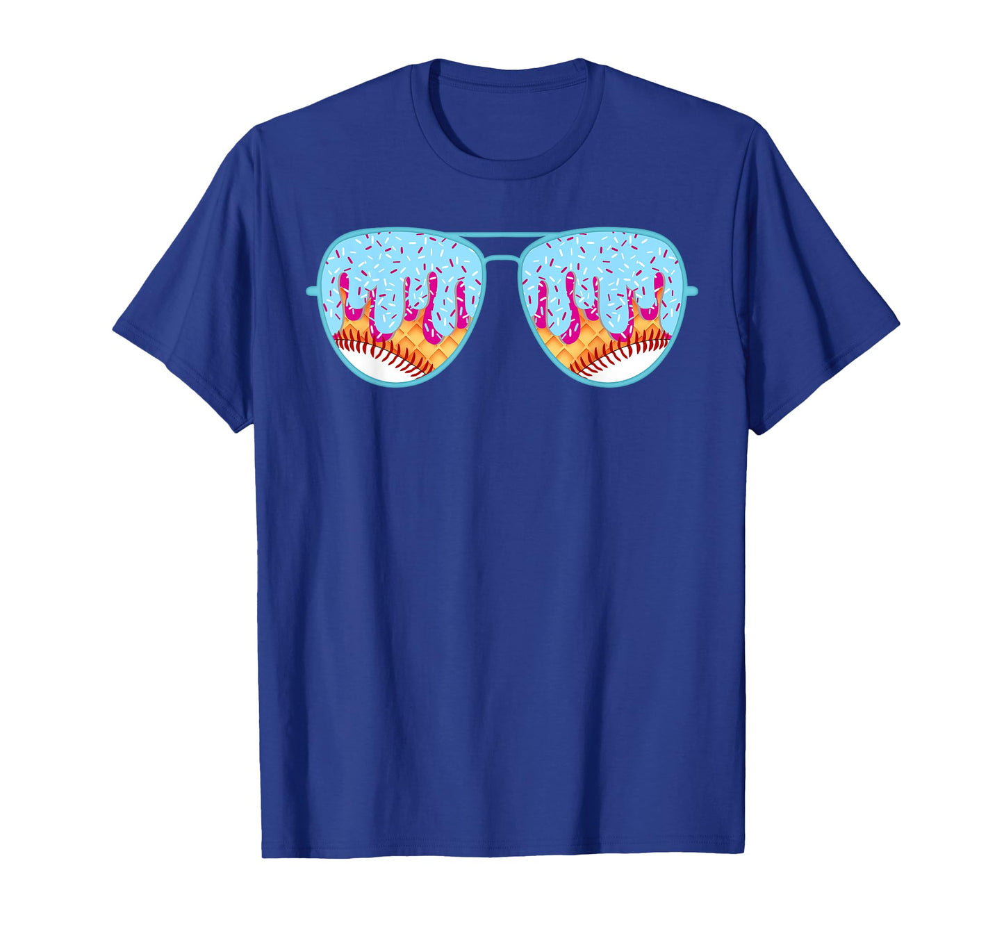 Baseball Sunglasses Ice Cream Drip With Sprinkles T-Shirt