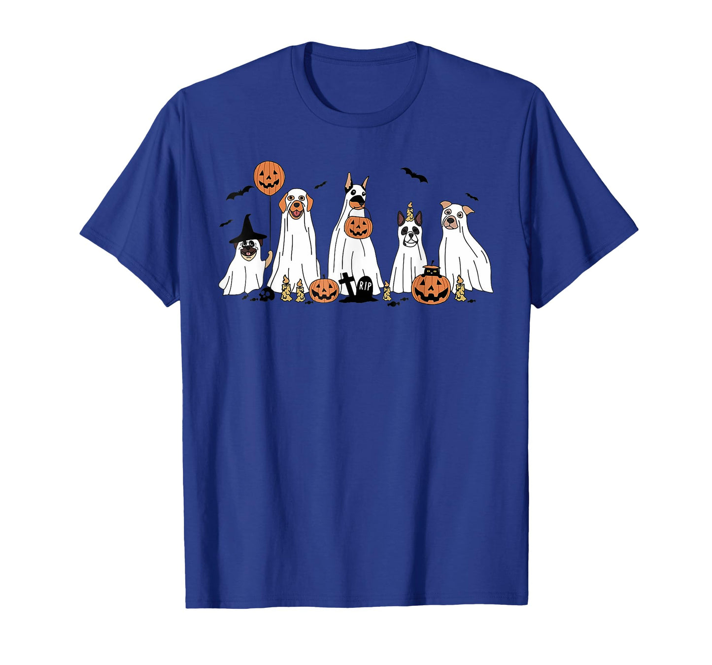 Cute Halloween Dogs Dressed As Ghosts Pumpkins for Women T-Shirt