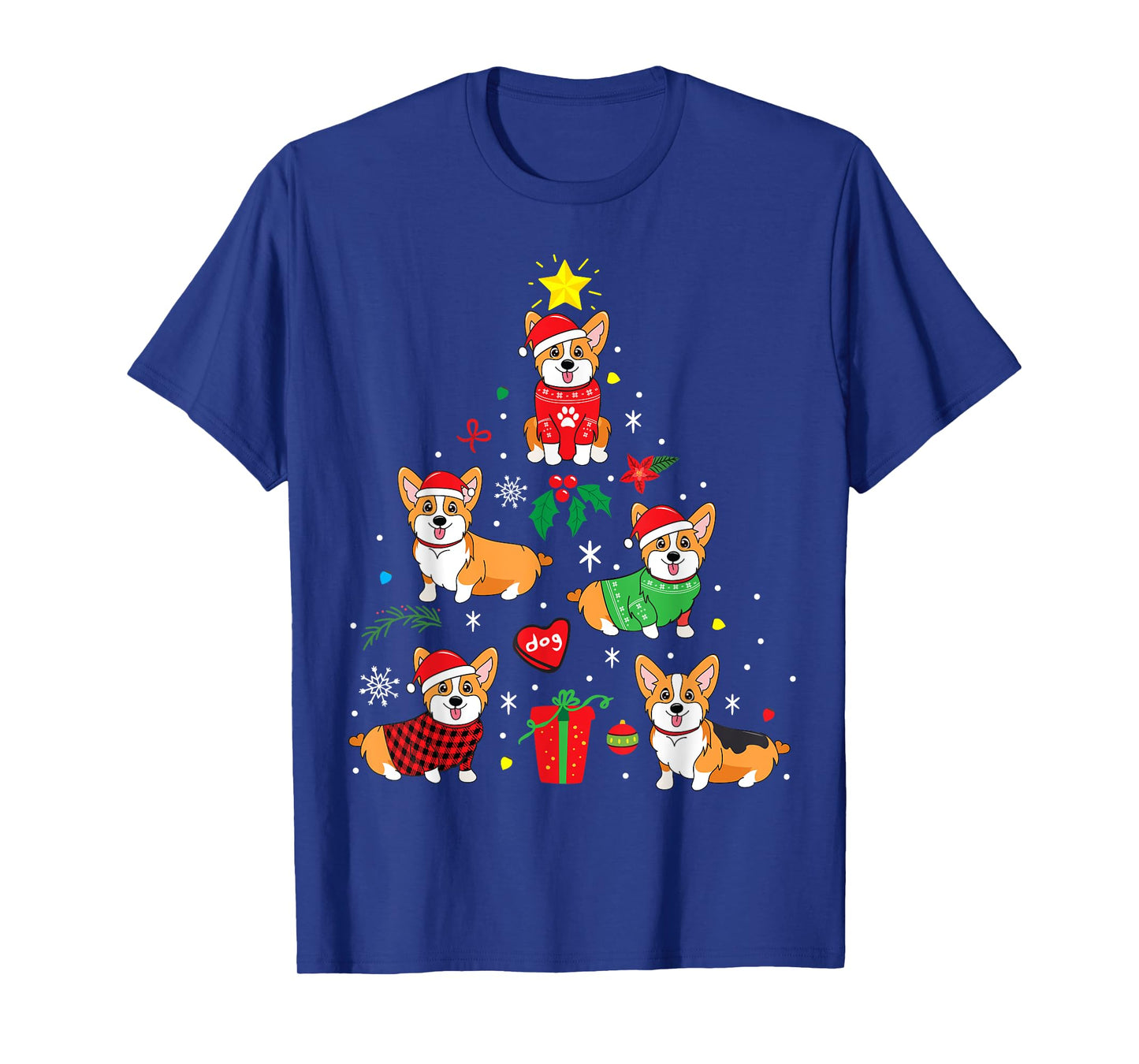 Corgi Christmas Dog Tree Funny Gift Christmas Gift Men Women Kids T-Shirt