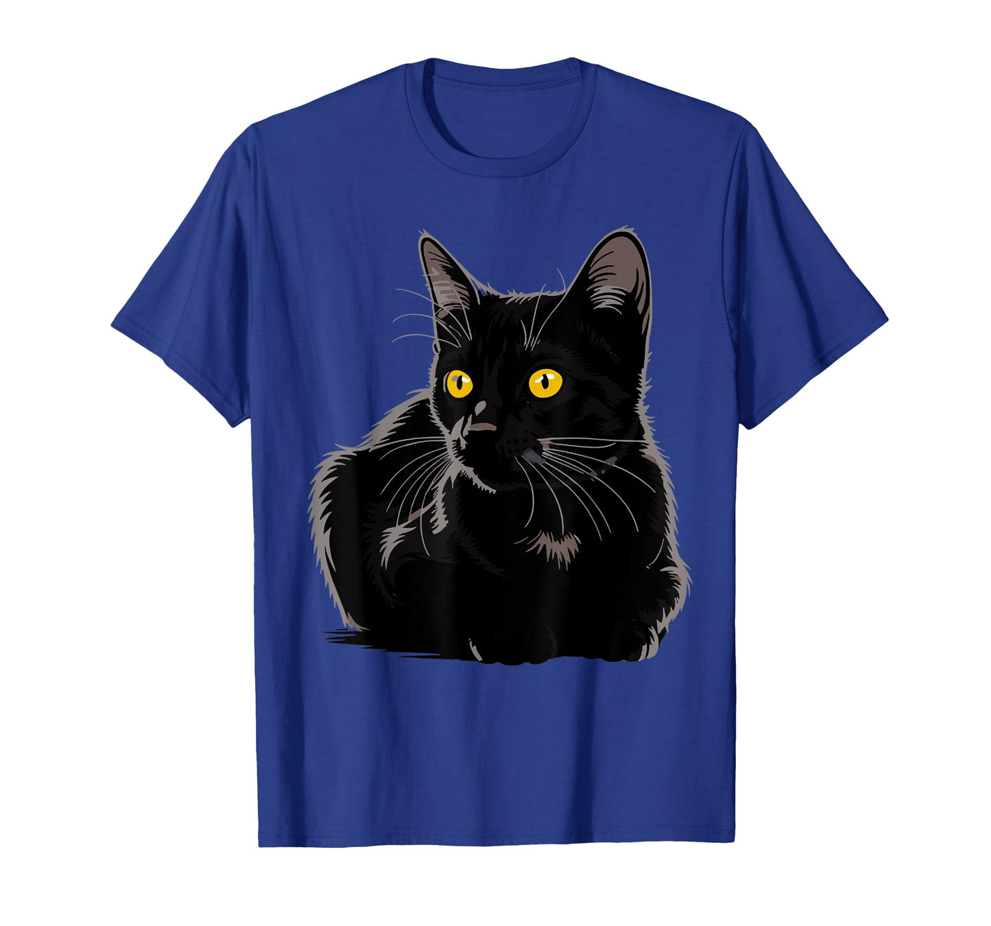 Black Cat Art Graphic with Yellow Eyes Cool Vintage T-Shirt