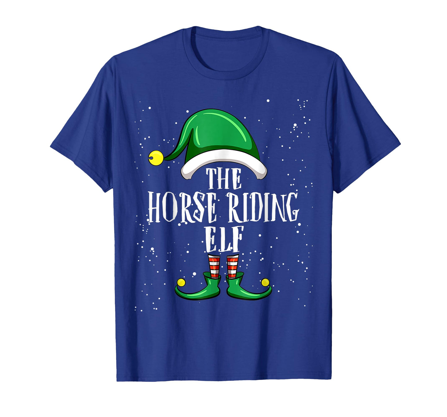 Horse Riding Elf Group Matching Family Christmas Funny T-Shirt