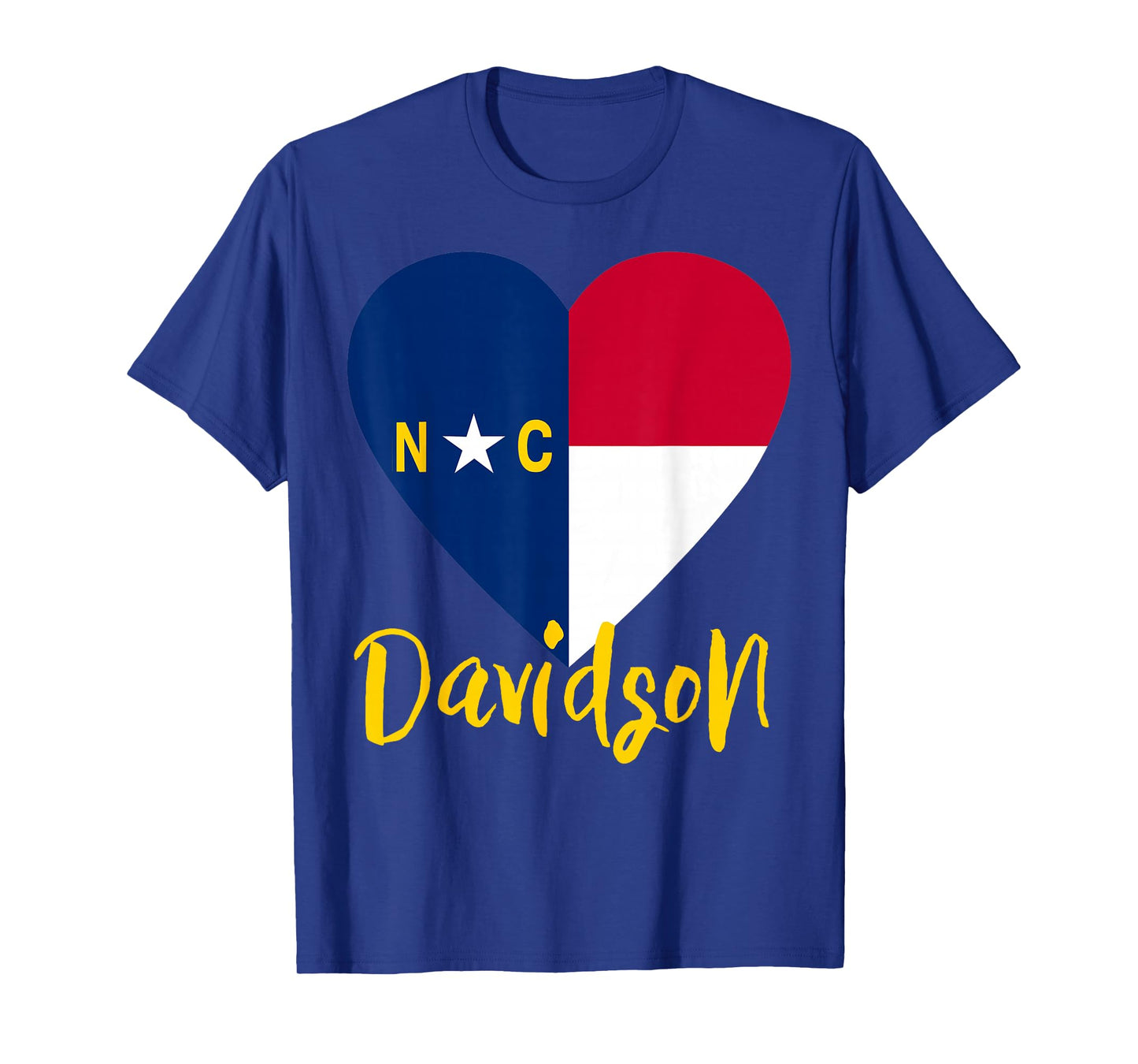 I Love Davidson North Carolina City NC Flag Heart T-Shirt