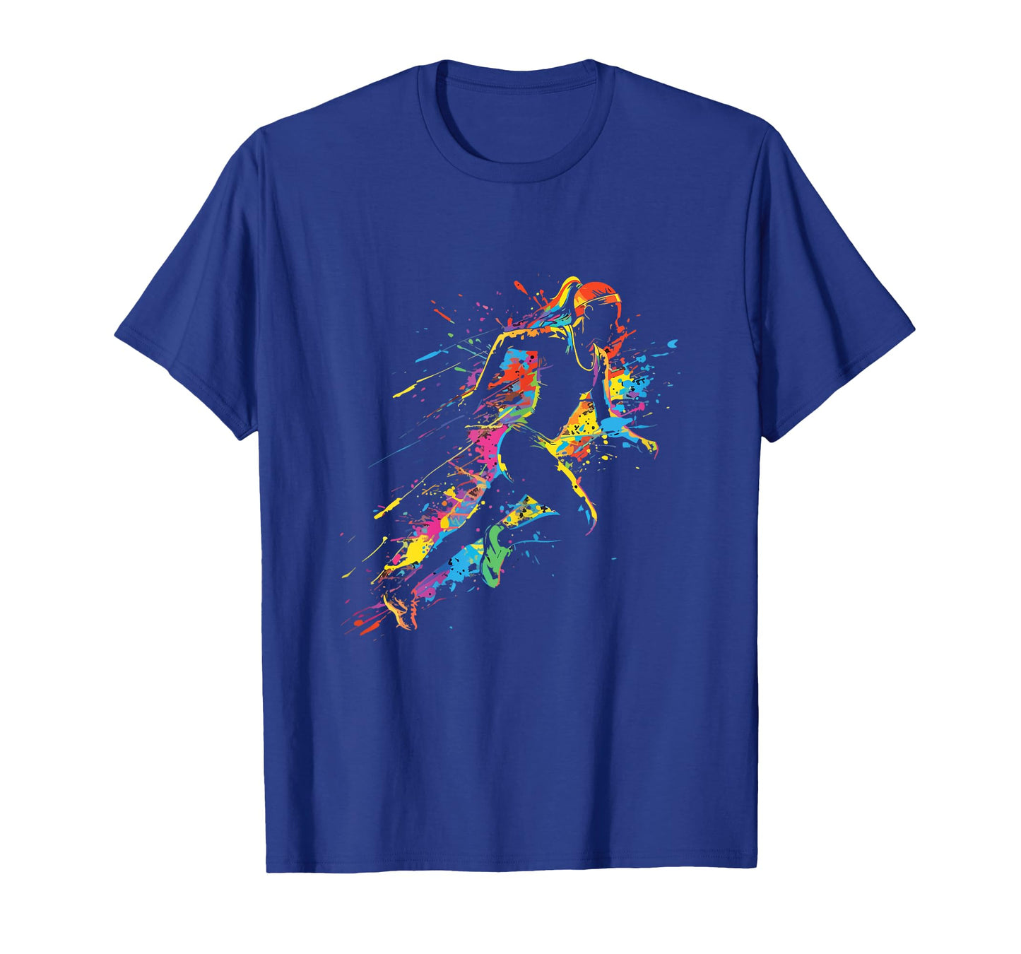 Marathon Running Paint Splash Trail Runner Sprinting Girls T-Shirt