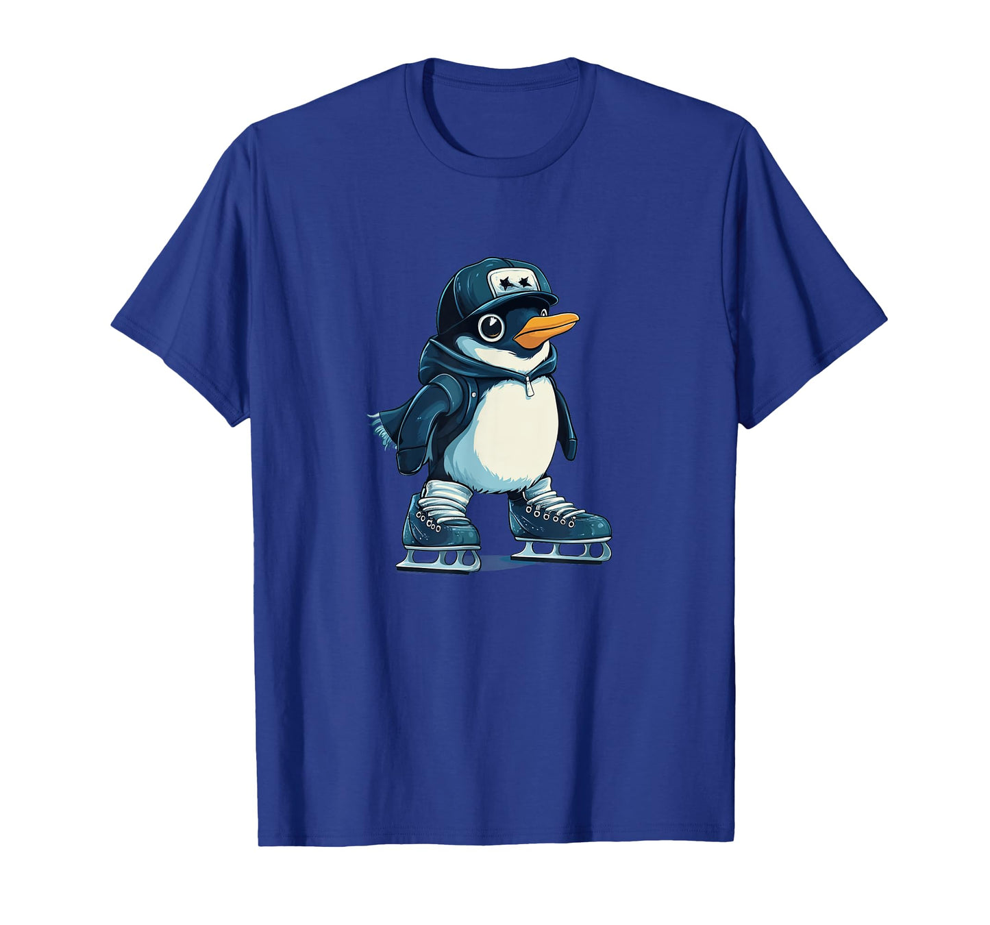 Funny Penguin with Hat in Shoes for Ice Skating Adventures T-Shirt