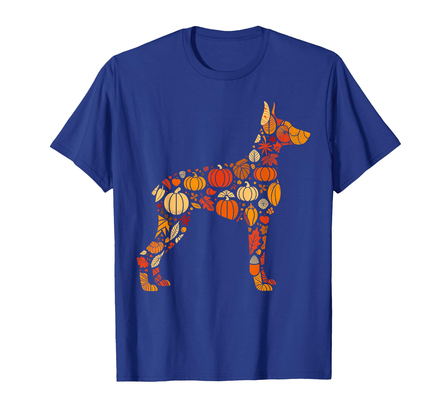 Autumn Pumpkin Doberman Pinscher Thanksgiving Womens Mens T-Shirt