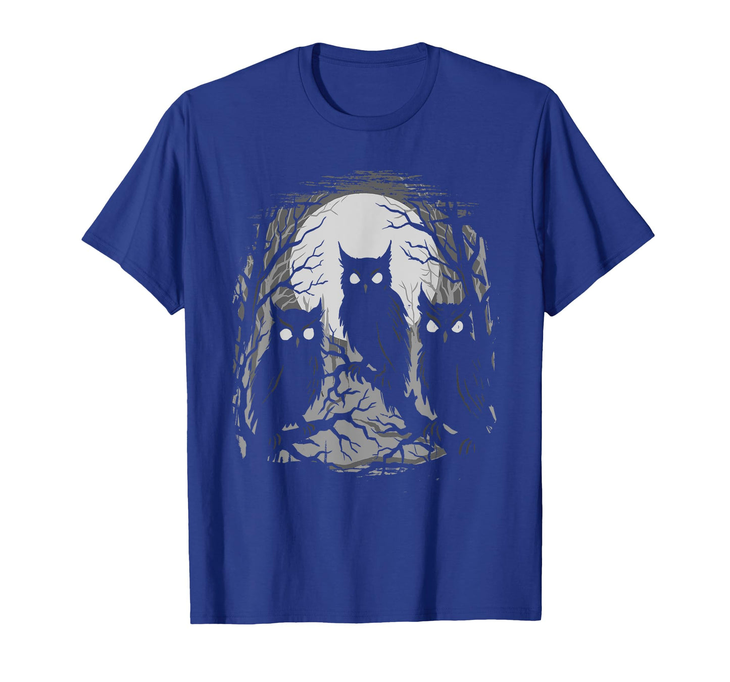 Creepy Owls Gothic Weirdcore Evil Owls Moonlit Forest Horror T-Shirt