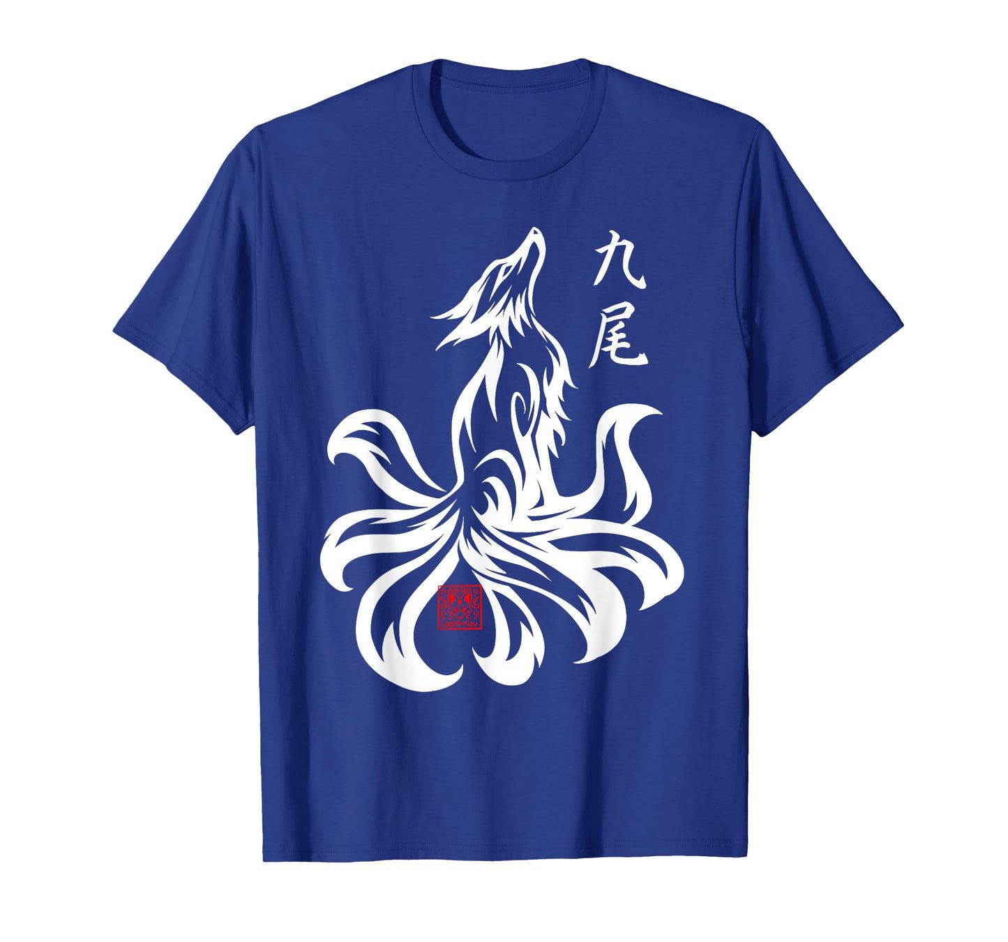 Japanese Nine Tailed Fox Kyubi Kitsune Spirit Tribal animal T-Shirt