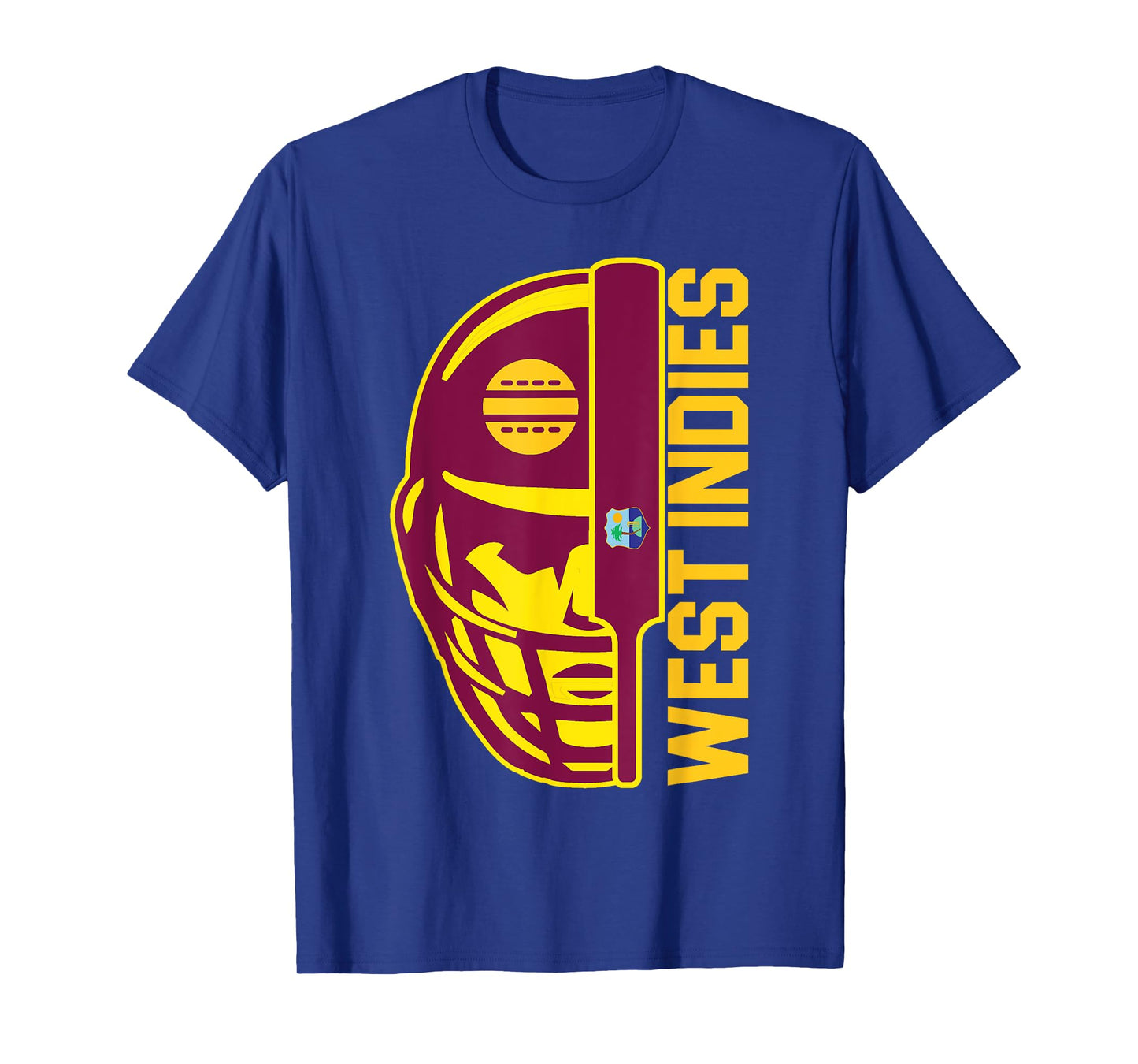 Cricket West Indies Fan Helmet Ball and Bat Design T-Shirt