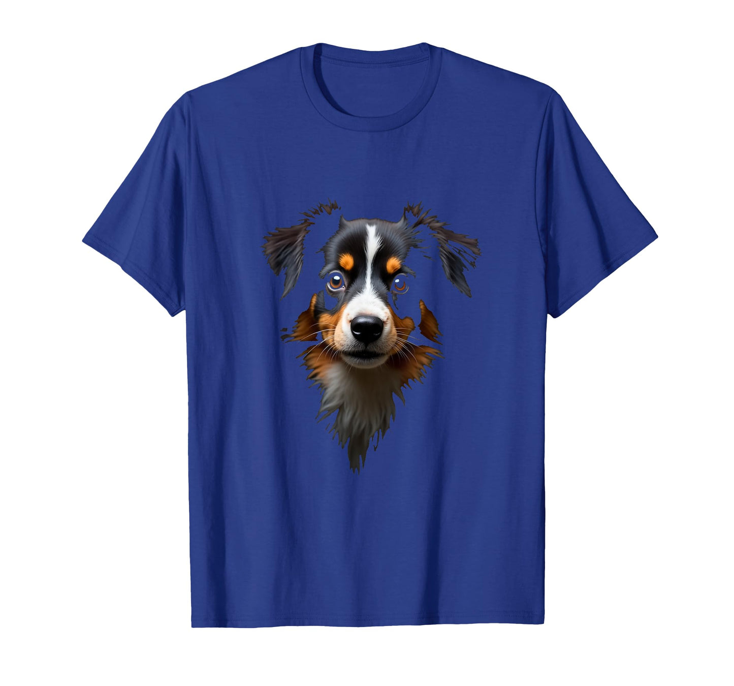 Black Miniature American Shepherd Dog Mini Aussie Face T-Shirt