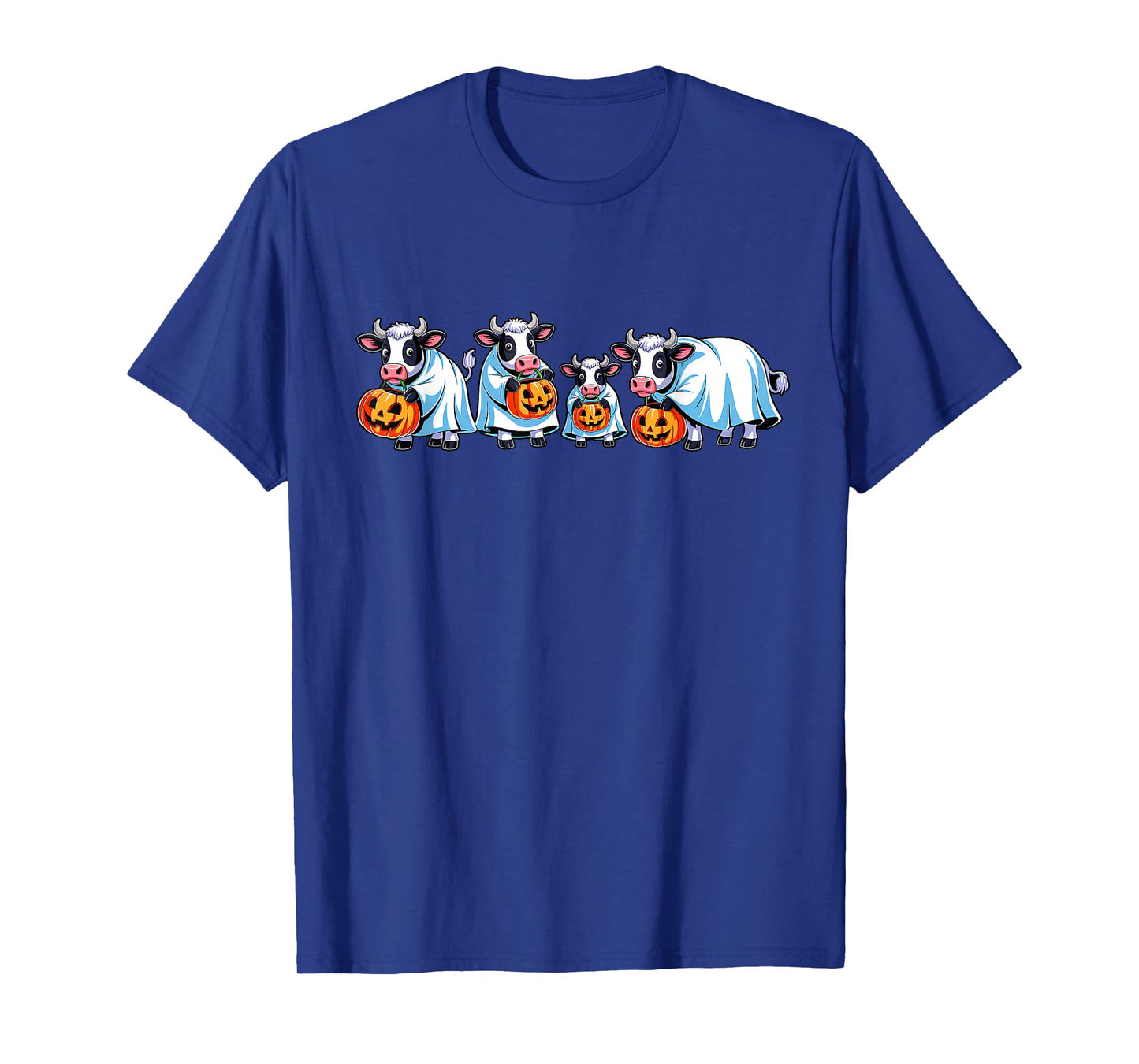 Spooky Cows Ghost Halloween Farm Animals Autumn Pumpkin T-Shirt