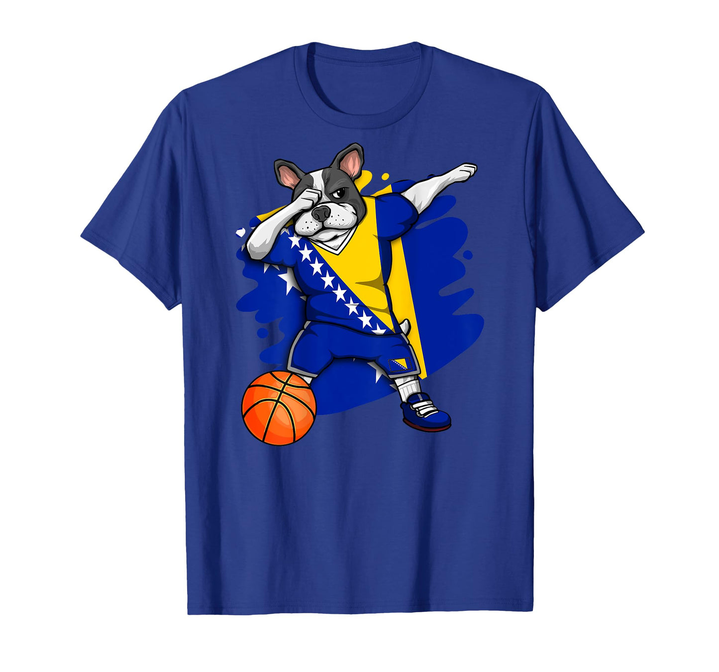 Dabbing Bulldog Bosnia Herzegovina Basketball Fan Jersey T-Shirt