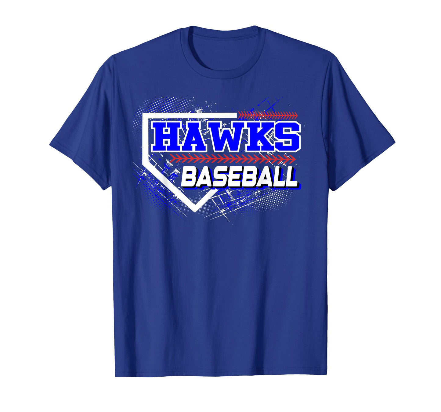 Hawks Baseball Home Plate Blue Hawk Pride Baseball Mom T-Shirt