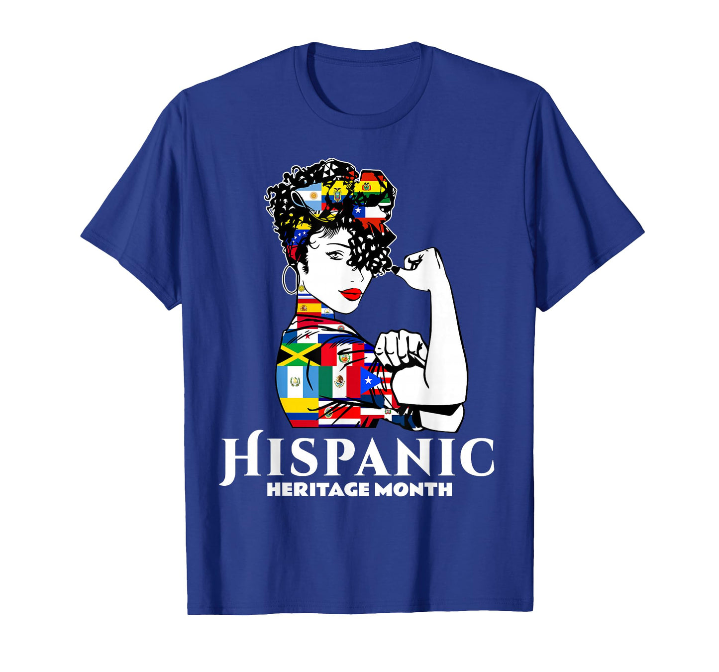 Hispanic Heritage Month Woman Latino Countries Flag T-Shirt