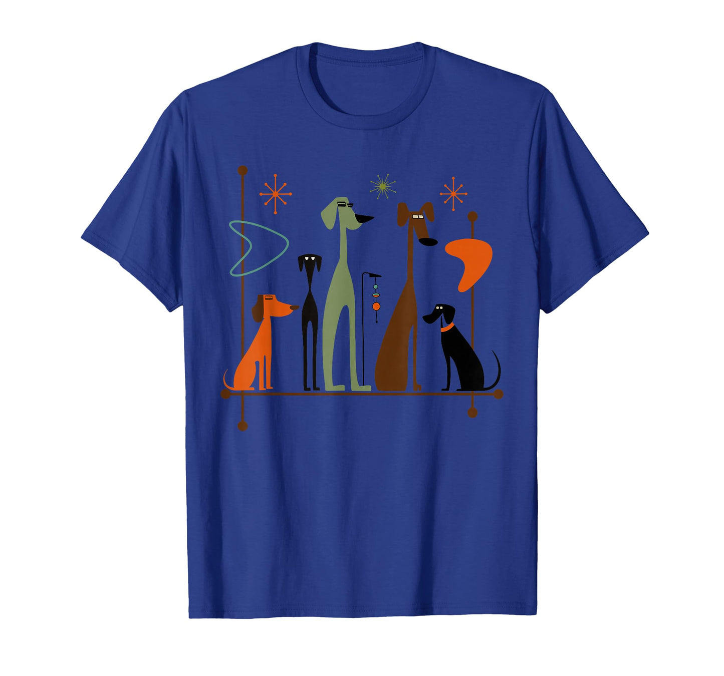 Retro Mid-Century Modern Dogs 50s 60s Style T-Shirt