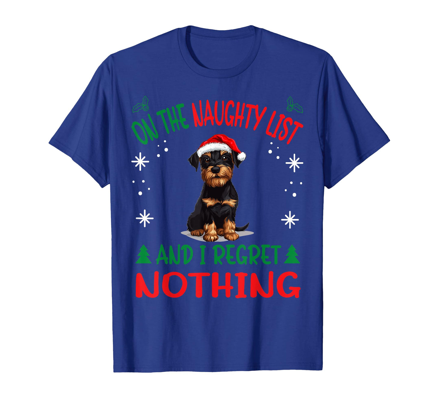 Cute Jagdterrier Dog Christmas On The Naughty List and I T-Shirt