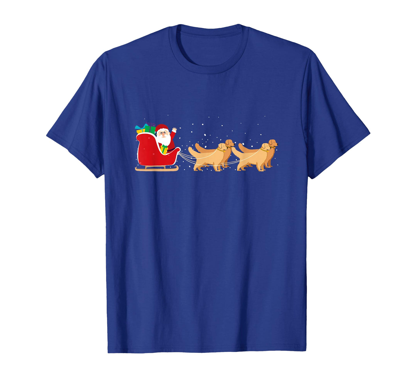 Golden Retriever Santa Christmas Sleigh Funny Labrador Xmas T-Shirt