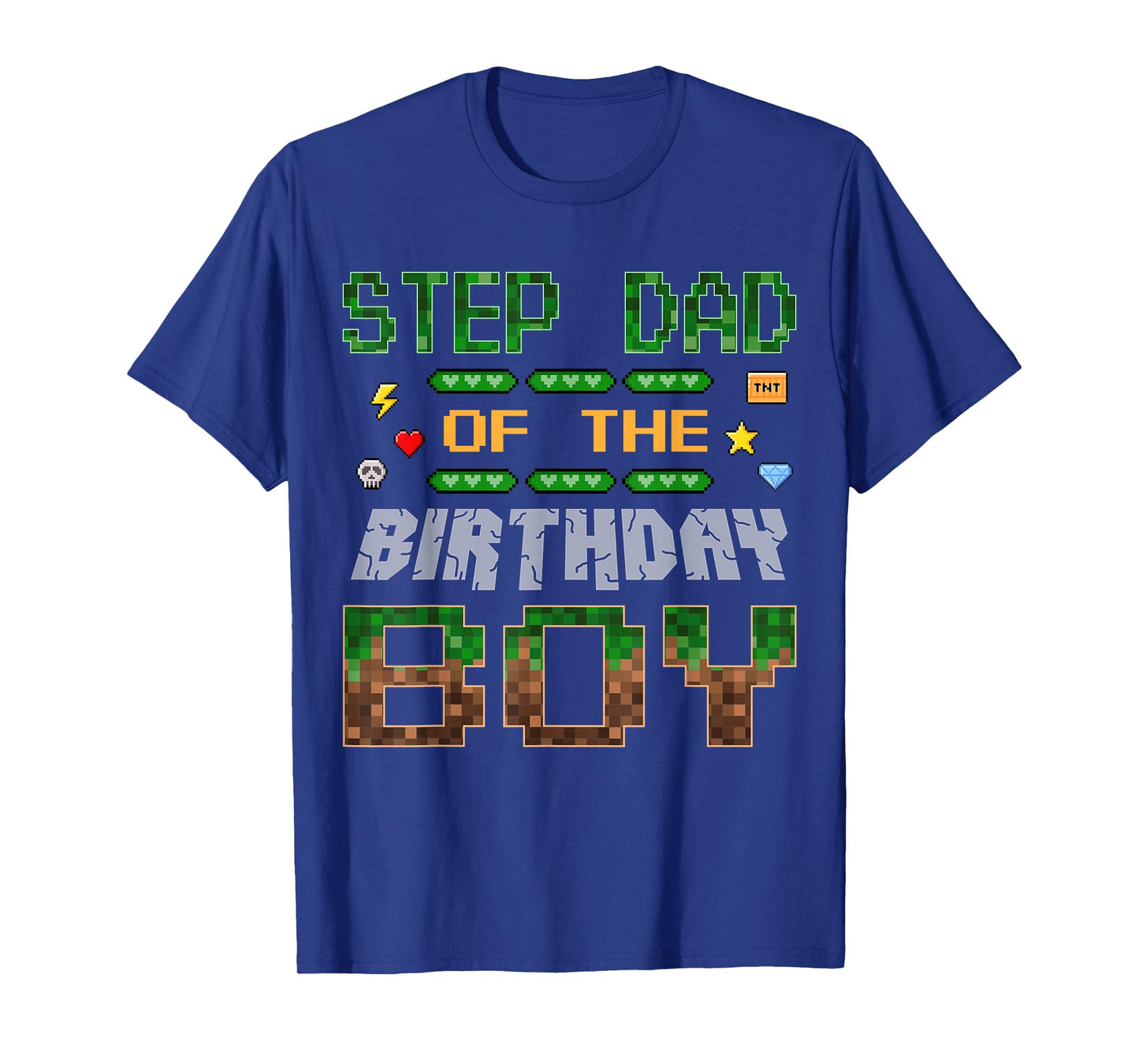 Step Dad of The Birthday Boy Pixel Gamer Family Love T-Shirt