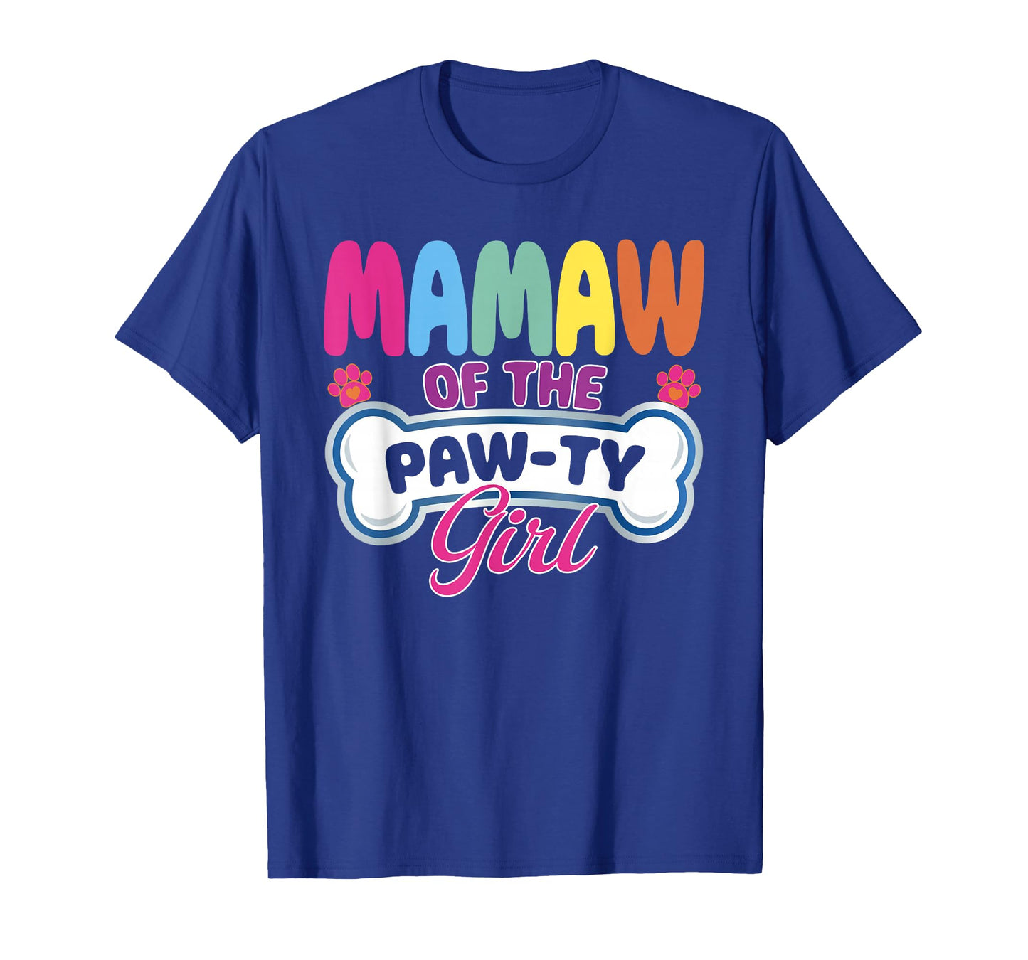Mamaw of The Paw-Ty Girl Birthday Family Matching Party T-Shirt
