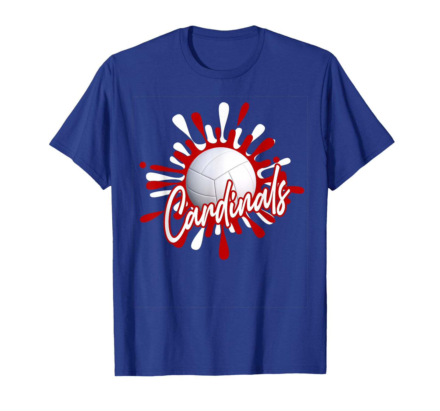 Cardinals Volleyball Splatter Sports School Spirit T-Shirt