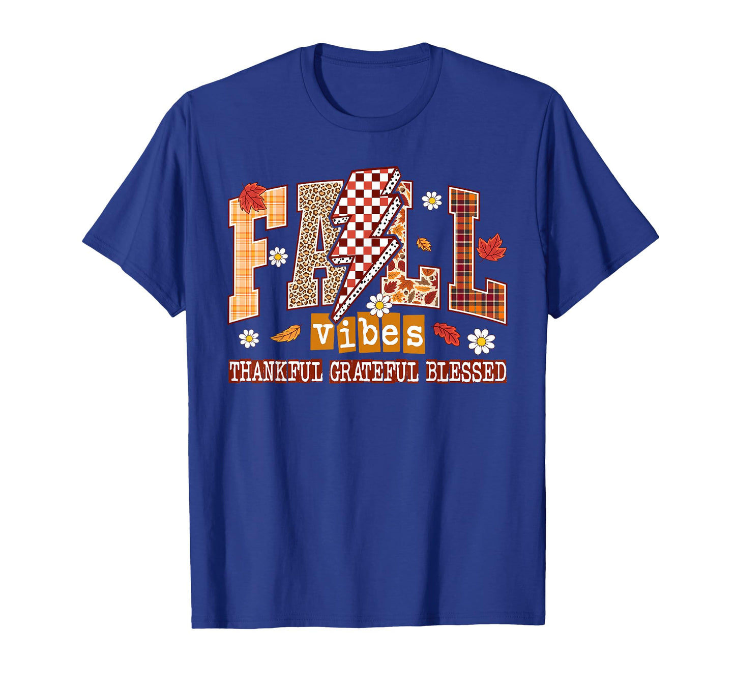 Fall Vibes Thankful Grateful Blessed Autumn Thanksgiving T-Shirt