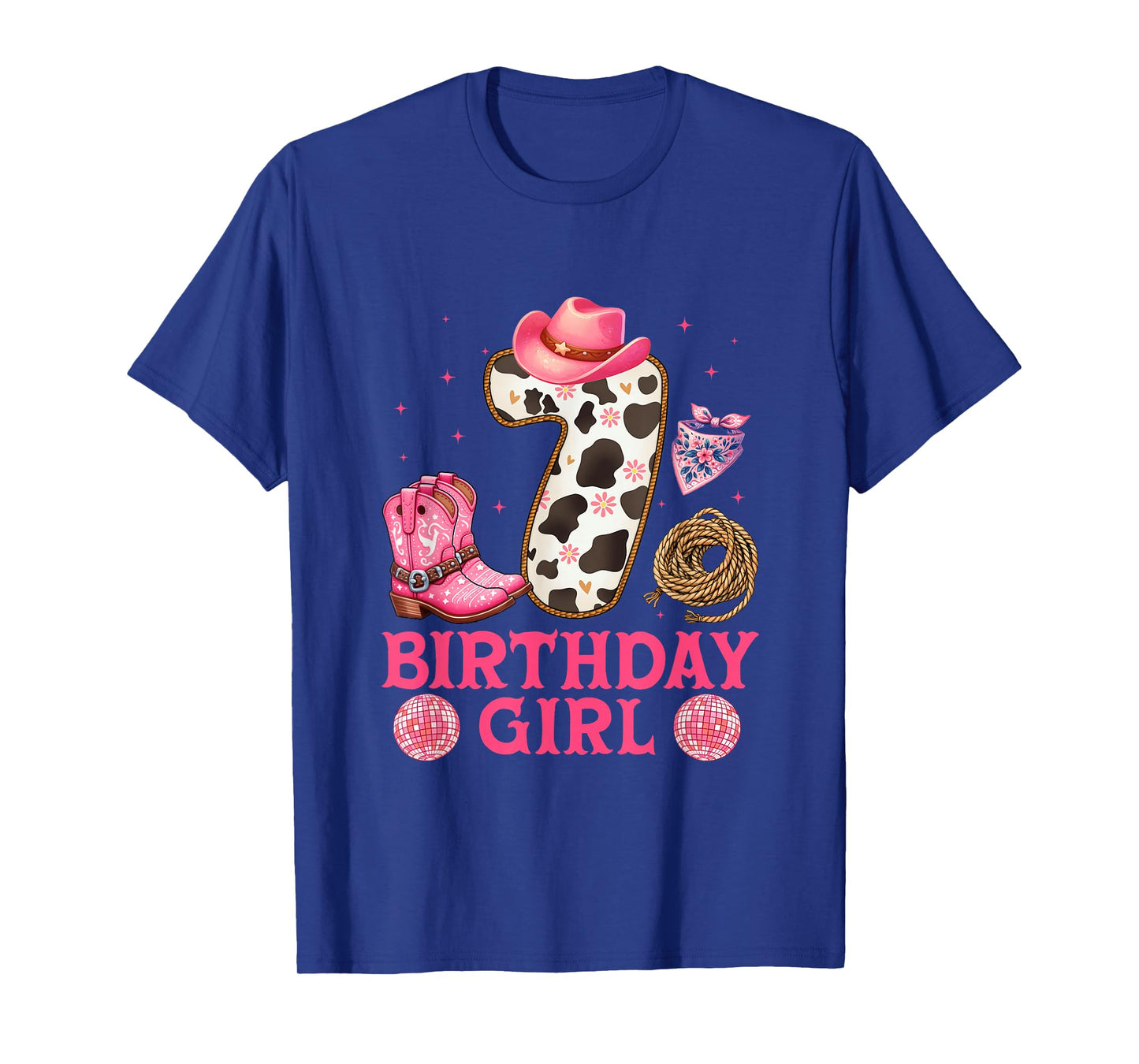 Cowgirl Birthday Girl 7 Years Old Western 7th birthday girl T-Shirt