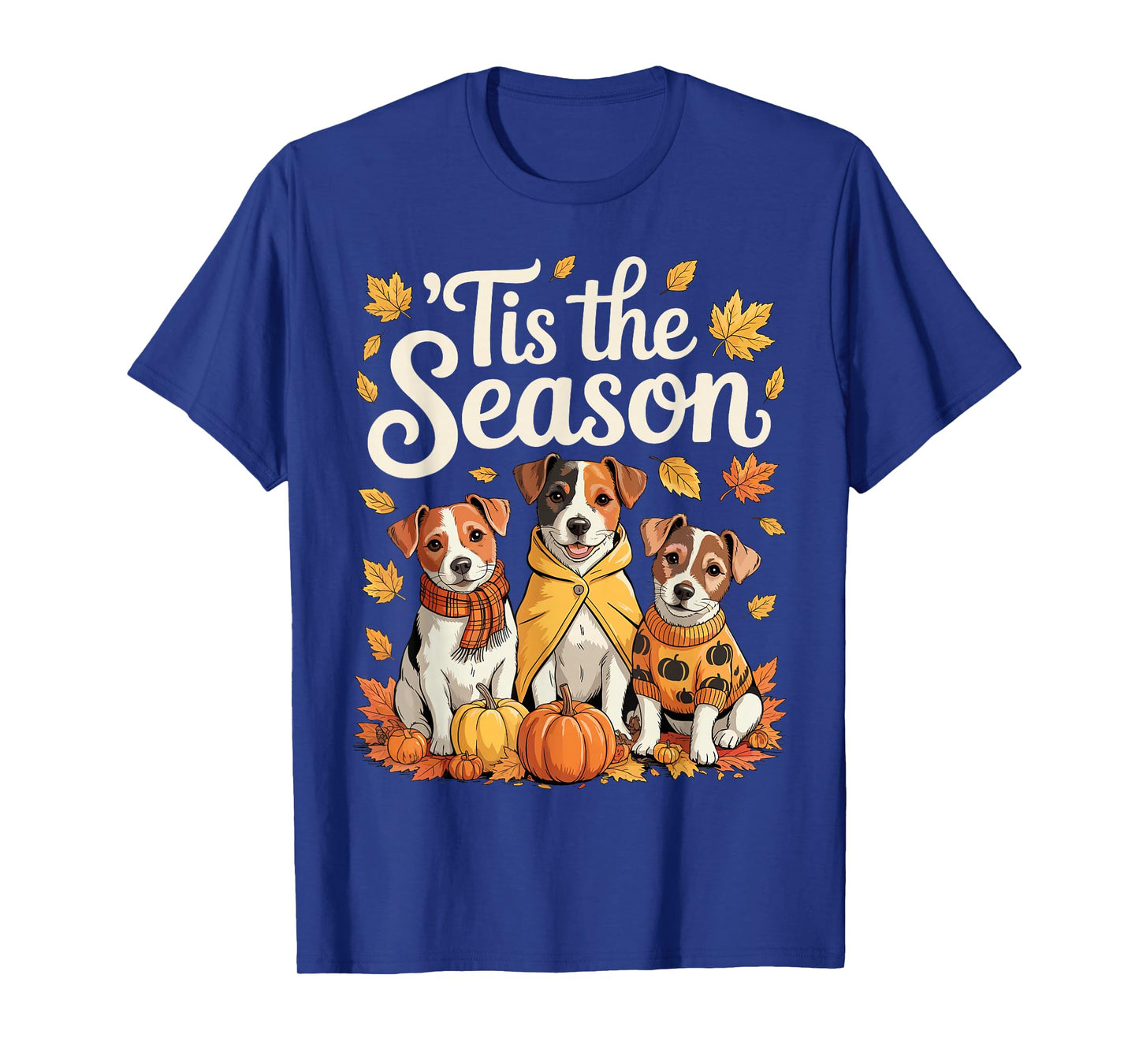 Tis The Season Jack Russell Terrier Fall Autumn Pumpkin Dog T-Shirt
